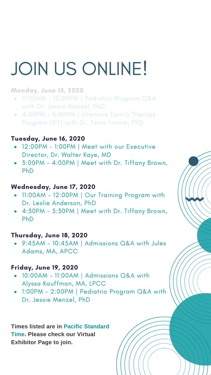 For those of you attending <a href="/aedweb/">Academy for Eating Disorders</a> #ICED2020, please join me at <a href="/UCSD_EDC/">UC San Diego Health Eating Disorders Center</a>'s Virtual Exhibit Booth today from 12:00PM - 1:00PM PST.