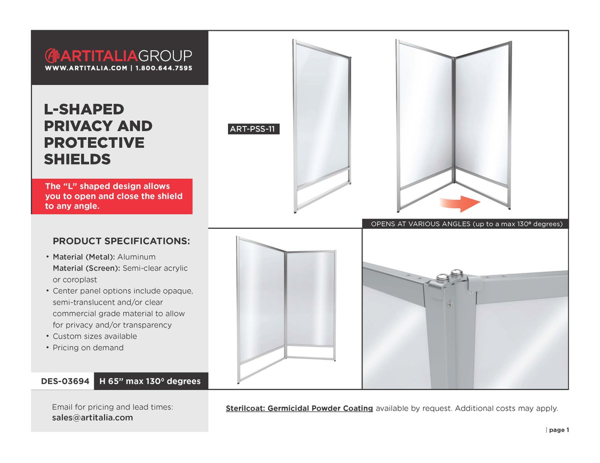 ArtitaliaInc's tweet image. These privacy screens are designed to be used between communal spaces in offices, restaurants, retail outlets and anywhere a safe and healthy environment is needed to mitigate the spread of germs. cutt.ly/guvPQps
#CPMGcovidsolutions #doingourpart