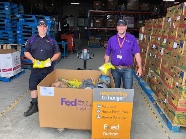 FTNDurham's tweet photo. Thank you Fedex Pickering Depot and your team for making a difference in your community. Your collective donations weighing 529 lbs is equivalent to approximately 440 meals! #fedexfreight https://t.co/HOqlppxxrH
