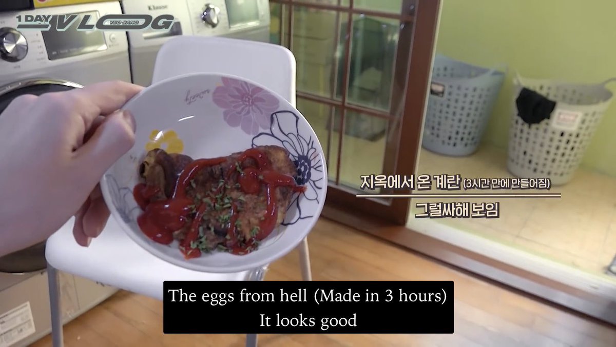 tw foodyeosang can’t cook pt2: he used chopsticks instead of a whisk and ended up cooking for a total of three hours only for the egg to come out like this