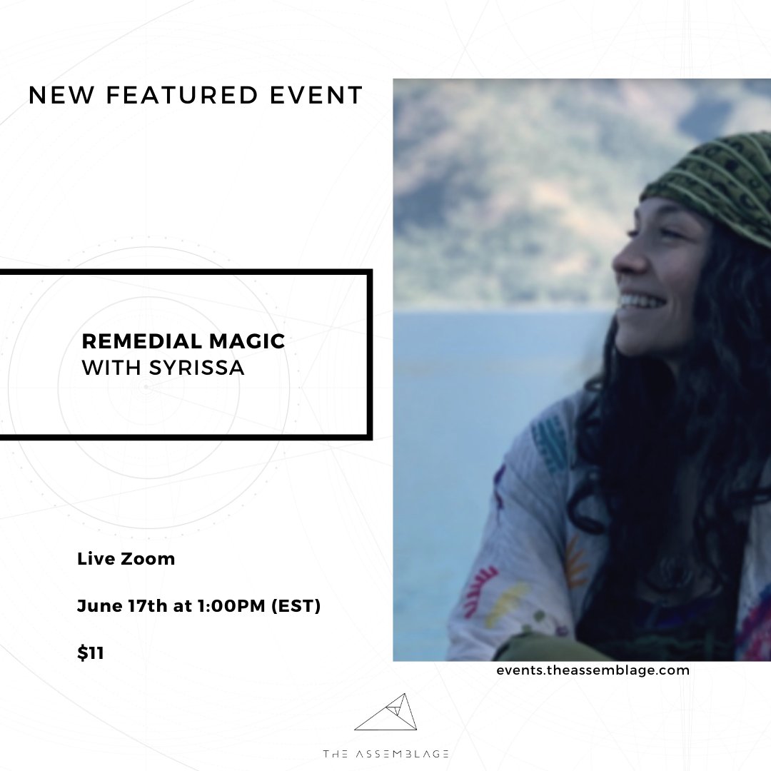 Tune into Remedial Magic with Syrissa to learn the techniques and practices of extraction for each herb/material used and build a recipe with them exploring the energetic principles of layering for effect. 

Learn more: events.theassemblage.com/event/remedial…

#herbalpractice #mindbodyconnection