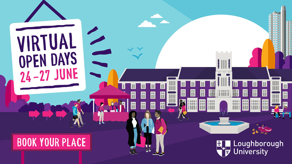lborouniversity's tweet photo. For the very first time, we'll be hosting our University undergraduate open days virtually! 🖥️

We’re looking forward to being able to show you our beautiful campus and fantastic facilities in a brand new way from 24th-27th June. 💜

Book your place: https://t.co/YibCnS2aH0 https://t.co/xsaEJUdh6v
