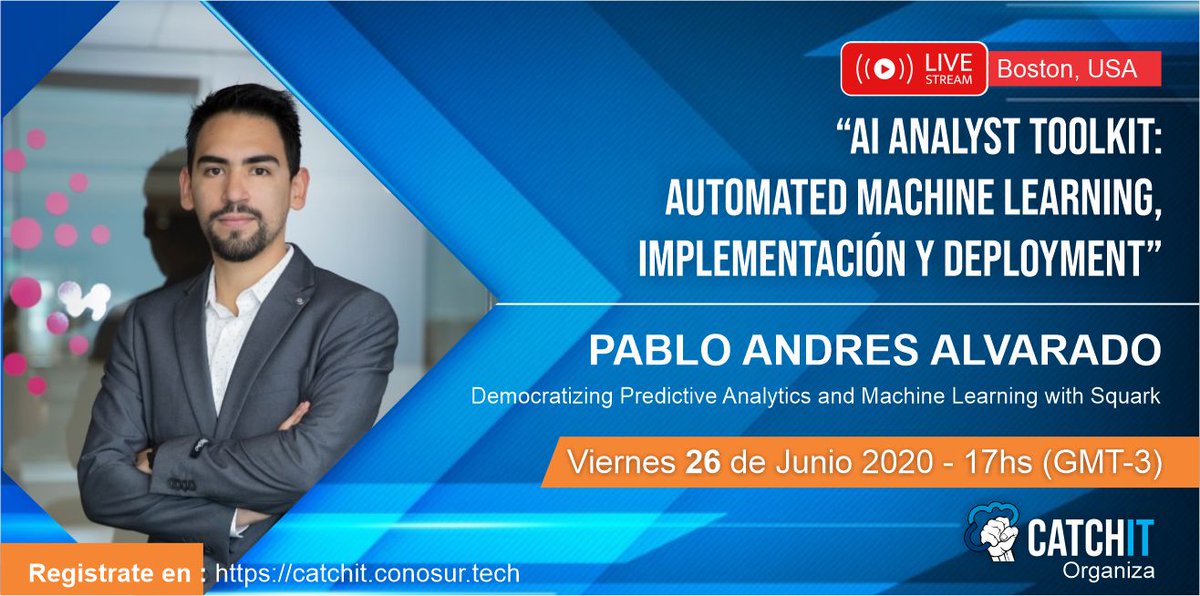 catchitcba's tweet photo. ⚠️ WEBINAR ALERT
.
👉 "AI Analyst Toolkit: AutoML, implementación y deployment" por @PabloAlv_92 desde Boston, USA
.
📆 Viernes 26 de Junio a las 17hs (GMT-3) Argentina
.
📢 Registrate en: https://t.co/6nU2cta7mJ
.
#CatchIT #Webinar #AUTOML #AI #ML #SQUARK https://t.co/rsWZdsHnEF
