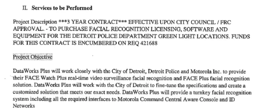 Also just underscoring this for next time DPD says Facial Recognition has nothing to do w Project Green Light.