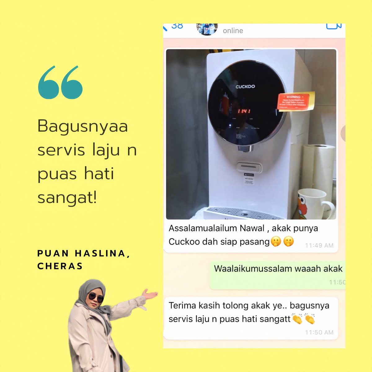 Promo Xcel harga Rm79 jer! Harga asal Rm100 Awak akan dapat extra:- air sejuk, panas & suhu bilik- touch screen- colour indicator utk setiap suhu- design yang minimalistTakperlu bayar deposit, takperlu tunjuk payslip Wasap tau sayang2.  http://hainawalcuckoo.wasap.my&nbsp;