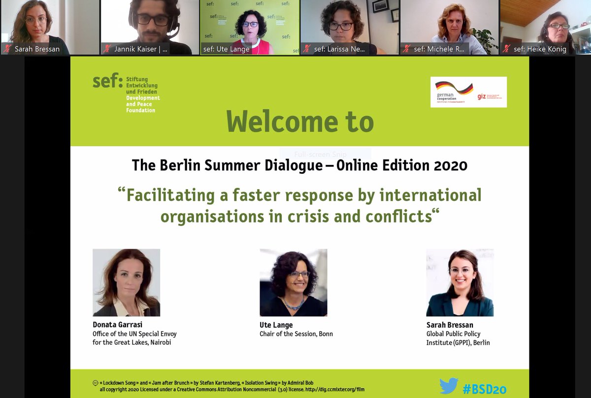 GPPi's tweet photo. 📸 How do we get from early warning to more effective early action to prevent conflicts? GPPi’s @bressansar joined @sefbonn to discuss options at #bsd20 today. https://t.co/vrJq9DFn2w https://t.co/zpFtx9xJ1t