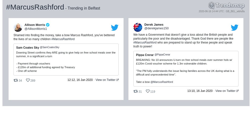 TrendsBelfast's tweet photo. #marcusrashford is now trending in #Belfast

https://t.co/1uQPpP2HtO https://t.co/mWMagmRw91