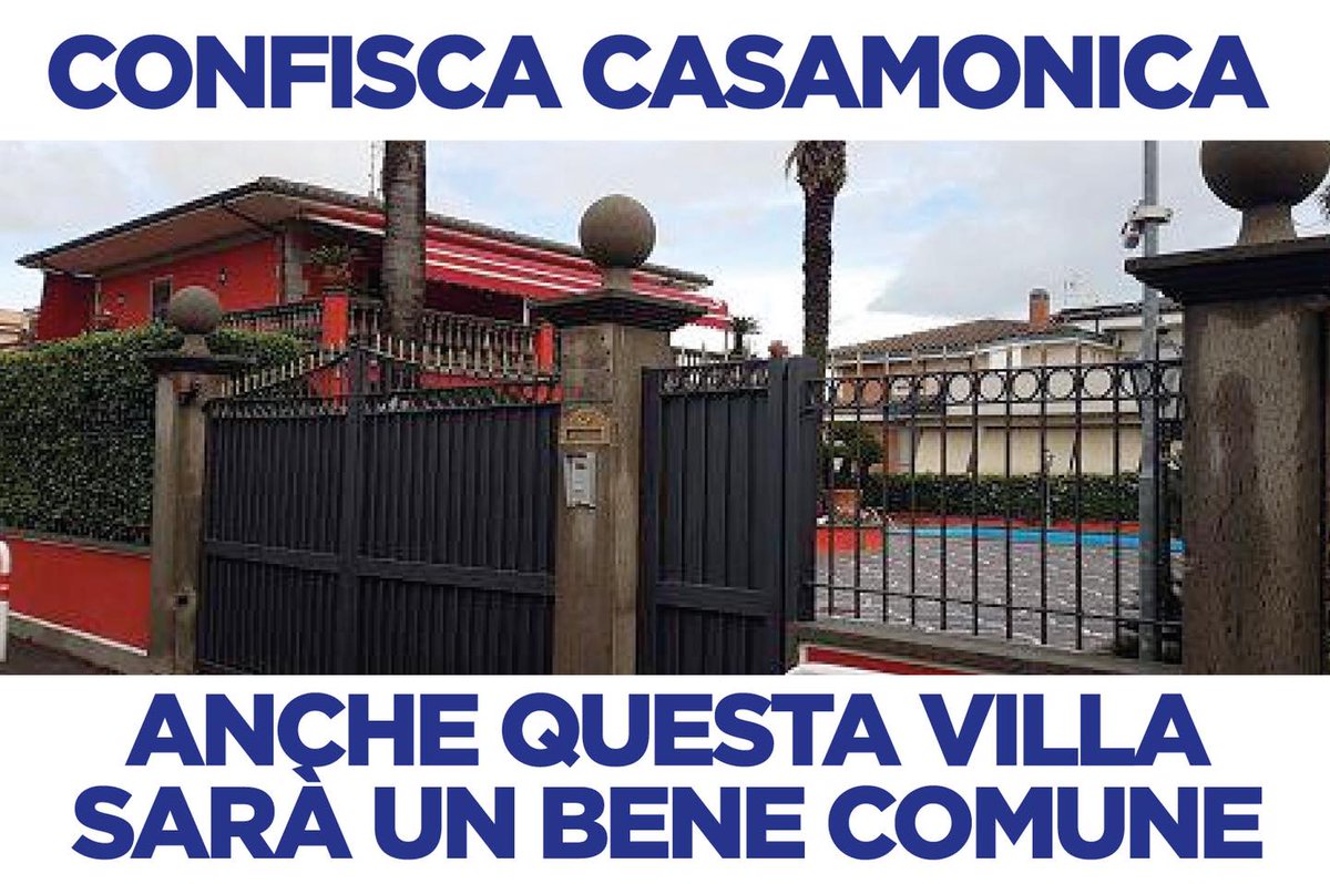 Tra i beni confiscati oggi al clan #Casamonica c’è una mega villa frutto dei proventi delle attività illecite.
Chiederemo al tribunale di Roma di assegnarla alla <a href="/RegioneLazio/">Regione Lazio</a> per trasformarla in bene comune, da anni siamo in prima linea su questo: bit.ly/2NfIl6J