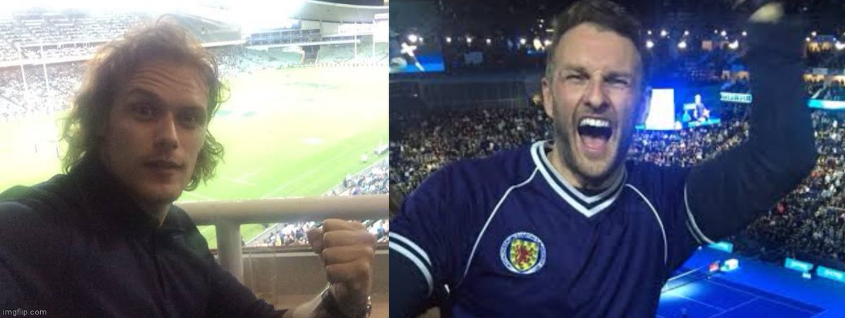 Steven looks at tad more excited! #samheughan #stevencree