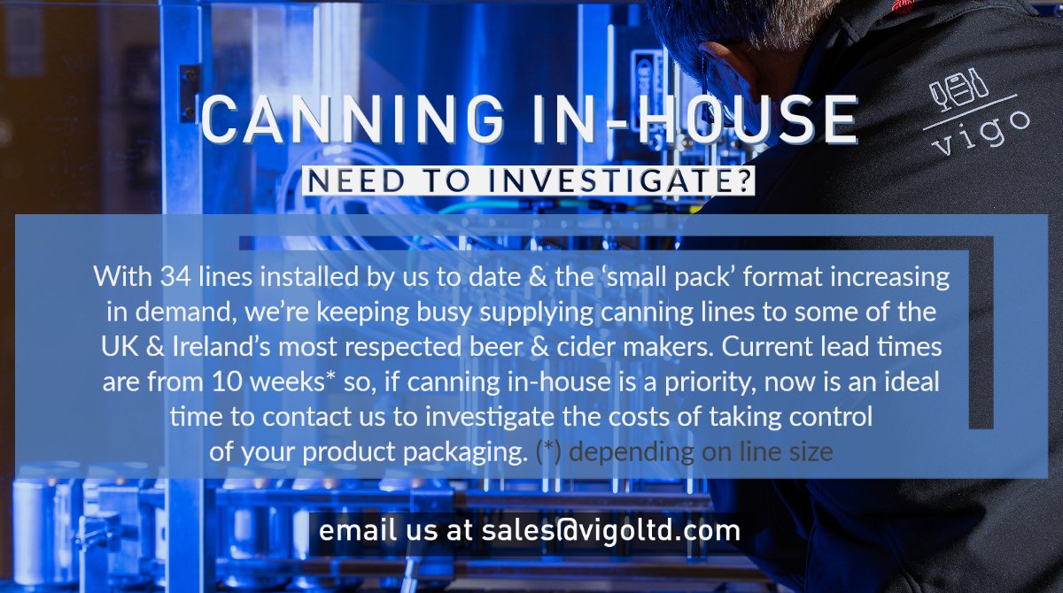 #canning in-house ... if the idea is becoming a priority, now is an ideal to time to contact us #craftbeer #craftcider #smallpack #vigoltd suppliers &amp; installers of <a href="/ABEequipment/">ABE Beverage Equipment</a> <a href="/vigo_andy/">AndyPVigo</a> <a href="/rich_vigo/">RichCVigo</a> ⚖️🤔📝