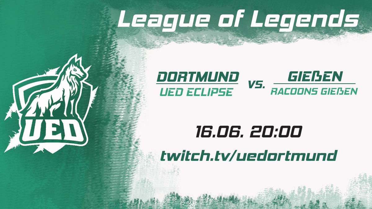 Heute geht es weiter mit dem 5. Spieltag der LoL-Uniliga!
UED Eclipse trifft auf die <a href="/Waschbaeren_UEG/">Racoons Gießen</a>!
Welches Raubtier setzt sich durch? 
Live um 20:00 auf twitch.tv/uedortmund

#LeagueOfLegends #uniliga