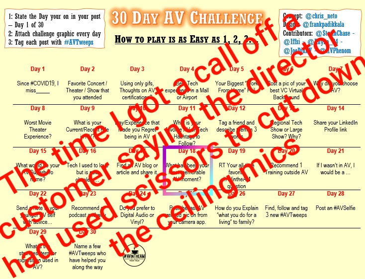 NoelOnTech's tweet image. #AVTweeps #Day18 ... Not one I&apos;m ever gonna forget... #30dayAVChallenge