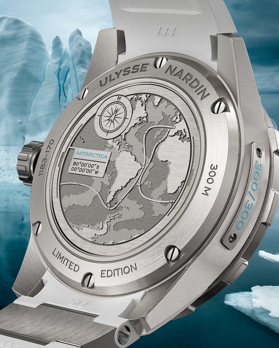 ulysse_nardin's tweet photo. The new #DiverXAntarctica, a #LimitedEdition of 300 pieces, featuring a grey dial with X signature and an engraved case back with itinerary of the #VendeeeGlobe and GPS Coordinates of South Pole of Antarctica.
-
#DiverXAntarctica
Ref. 1183-170LE-3/90-ANT 
https://t.co/JEdtowHaeW https://t.co/CMhCfRYaa9