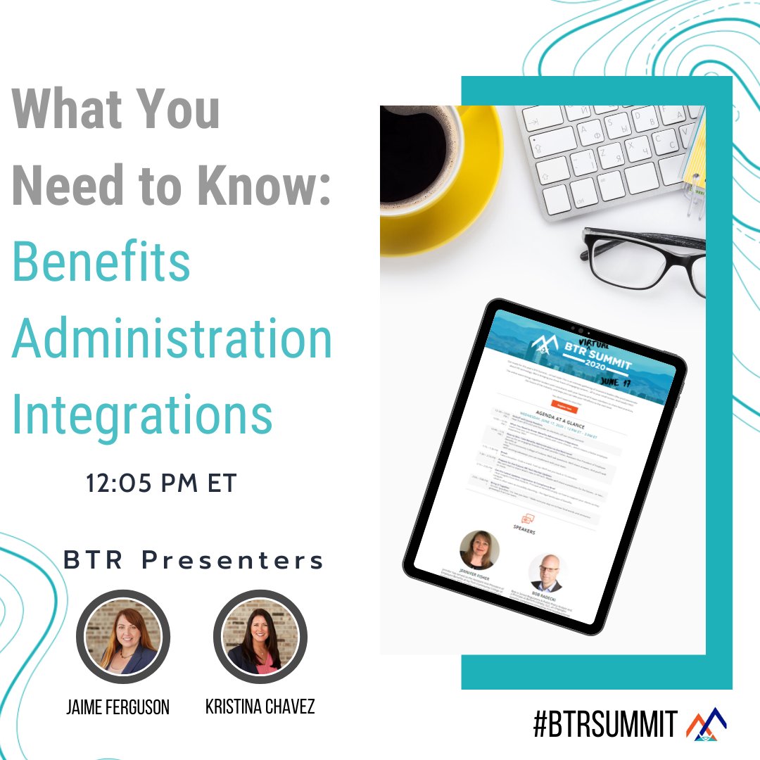 bentechre's tweet photo. Join Jaime Ferguson &amp; Kristina Chavez at ⏰12:05 PM ET for the FIRST session of #BTRSUMMIT! They will be covering everything you need to know about Benefits Administration Integrations and MORE!

Advisors Register Here ➡ https://t.co/ZzJK6Giux6 https://t.co/A504lOfdUd