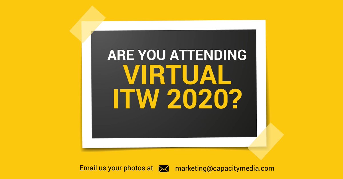 capacitymedia's tweet image. Are you attending #ITW2020? Send us photos of yourself taking part in the event and we will share them with the industry in tomorrow's ITW DAILY gallery! 

Submit your photos by emailing us at marketing@capacitymedia.com