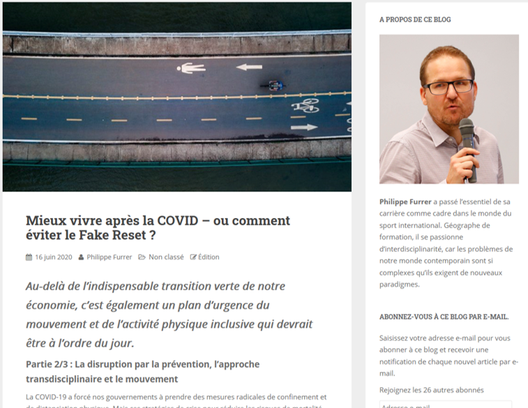 Part 2/3 - Better life after COVID - or how to avoid the Fake Reset?
Mieux vivre après la COVID – ou comment éviter le Fake Reset ? blogs.letemps.ch/philippe-furre…