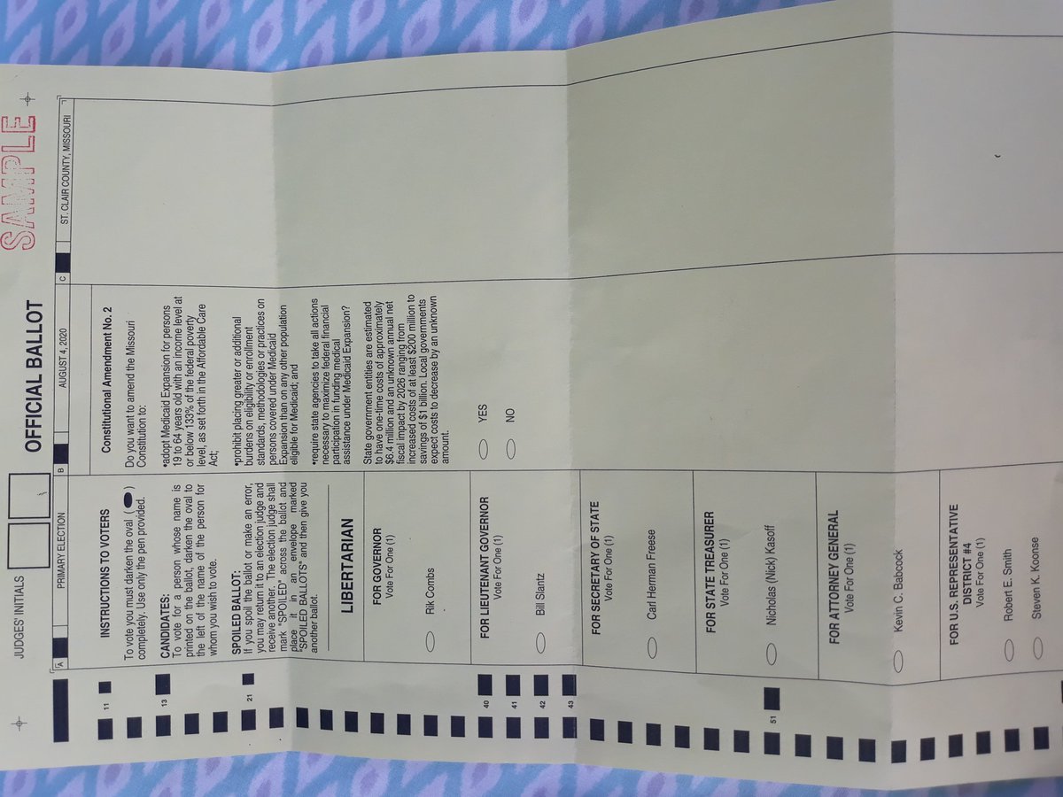 Running2020's tweet image. Sample ballots are starting to come in for Missouri's August primary.
Help the campaign win with donations, social media shares and talking with your friends and family.