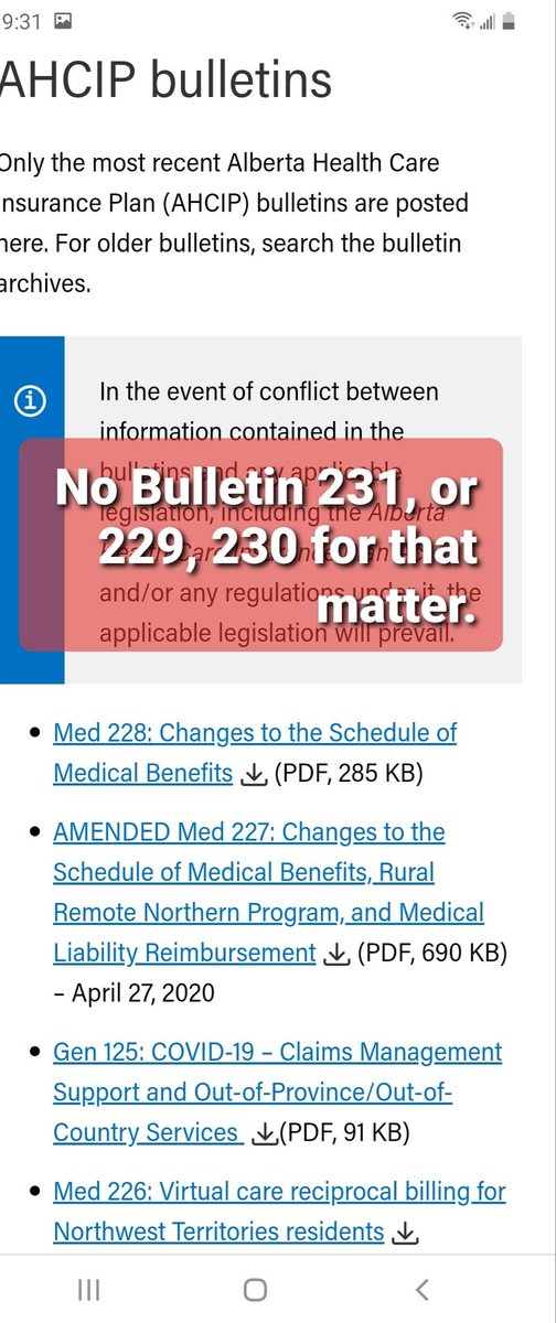 The Minister & his staff then scrambled to make an announcement the next day that the virtual codes would be made permanent, referencing a bulletin that...didn't actually exist yet. The bulletin appeared in the days following, mysteriously backdated to June 9.  #ableg