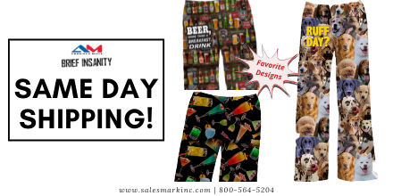 Salesmark1's tweet photo. Brief Insanity, a division of American Mills, is open &amp; ready to fulfill your orders. Get Same Day Shipping on the comfiest lounge wear &amp; everyday apparel that will last through the wash &amp; are so soft that it feels like you are going commando. Custom products are available. https://t.co/5XJMvqpQF2