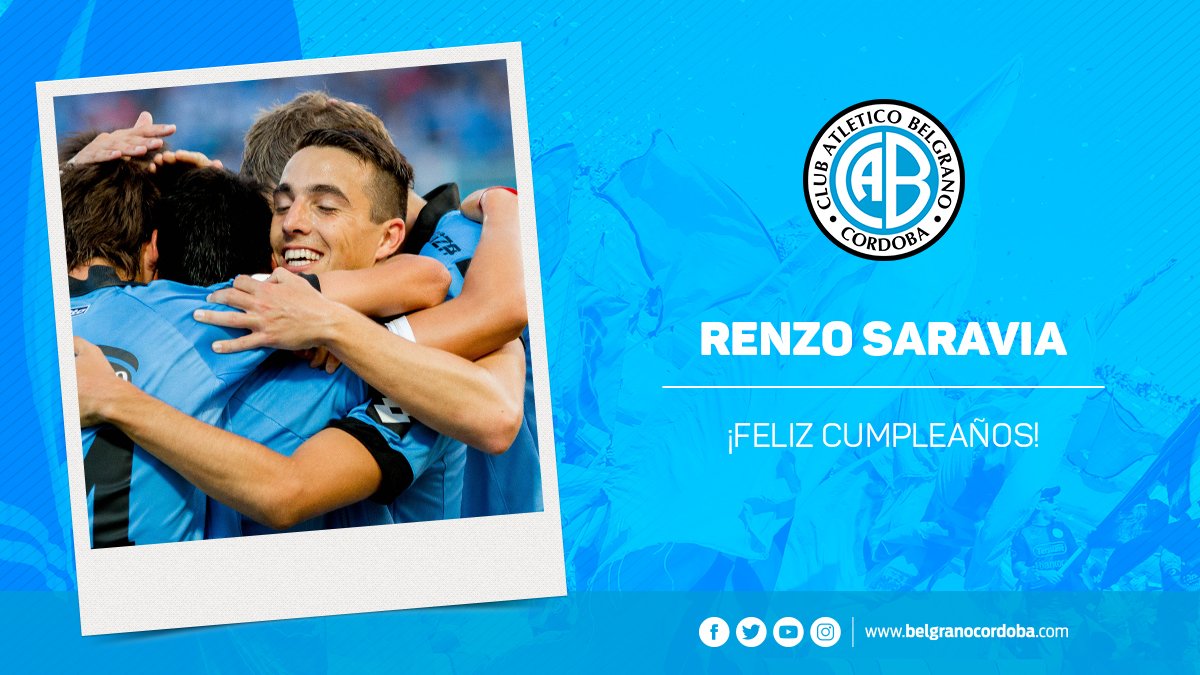 🎂 Hoy celebra sus 27 años Renzo Saravia, ex defensor de #Belgrano surgido de la cantera pirata.

¡Feliz cumple, <a href="/renzosaraviaa/">Renzo</a>! 🤗