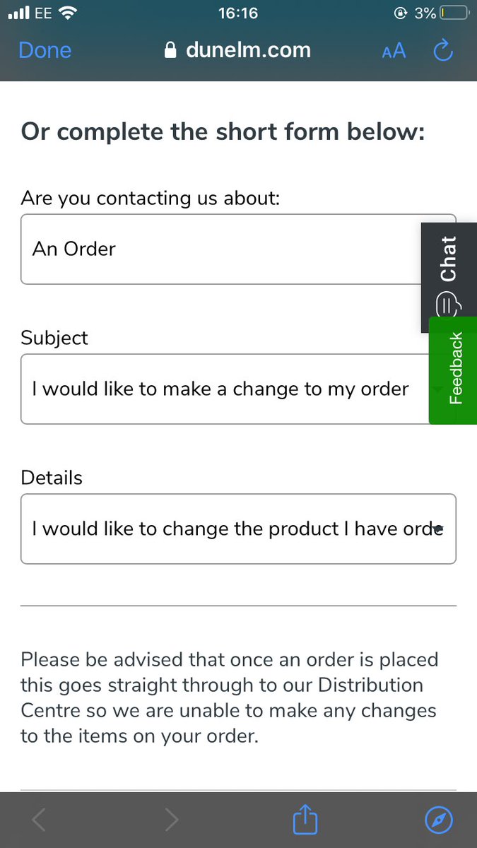 jayturnerpr's tweet photo. Then... back on the website to try find another way to get in touch re my order and... dead end, computer says no. I’m guessing I’ll have to wait for my incorrect order then return it and finally get the correct order = me: pissed off customer and you: commercially worse off https://t.co/qNy3X7sHGa