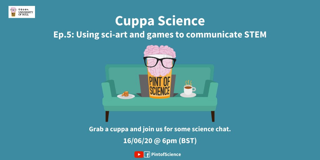Catch our 5th episode of #CuppaScience tonight at 6pm on YouTube and Facebook featuring @TheLabArtist and <a href="/CrcClarke/">Dr Christopher Clarke</a> ... it's guaranteed to get the creative juices flowing and leave your taste buds tingling.
