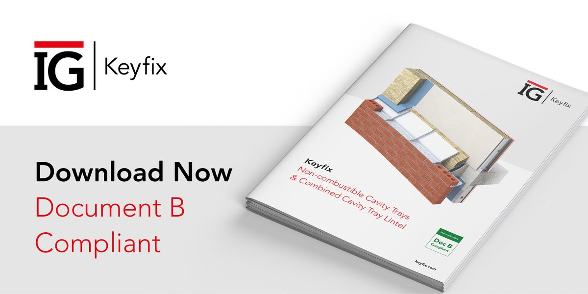 MasonrySupport's tweet photo. #Architects download the new Keyfix brochure, introducing the #construction industry’s most innovative approach to non-combustible cavity trays, setting new standards in practical solutions to Document B compliant #FireSafety for #buildings over 18m high. https://t.co/7UPtqnQZ2p https://t.co/e7BnVYKIFN