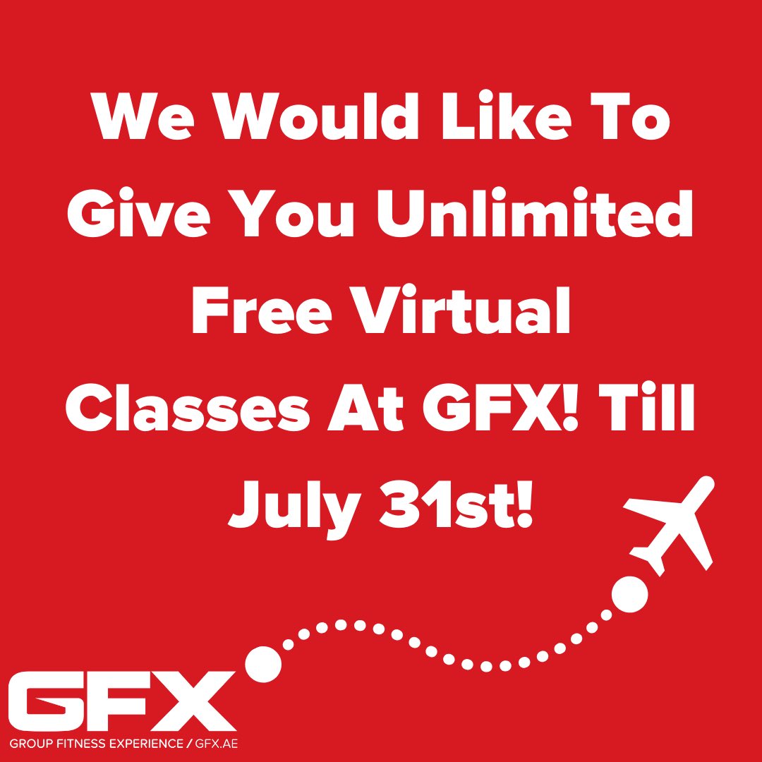 gfxuae's tweet photo. To all our Emirates Pilots and Cabin Crew family, you've helped us say "Hello Tomorrow" countless times over the years. Let us help you this time.

GFX is offering 80 plus free Les Mills Virtual classes per week to you till 31st July 2020. 
#emirates #dubai #uae #mydubai https://t.co/CIAkA0orjk