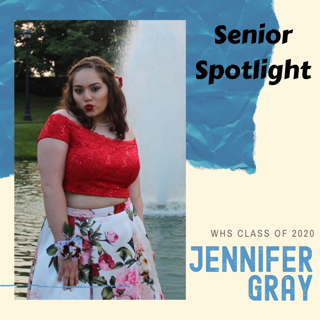 WarhillHigh's tweet photo. We're so proud of the Class of 2020! Congratulations to Jennifer Gray! Find out more on the WHS website. Jennifer, keep on making those important self-discoveries! Way to go! You did it! #WJCCGrad2020 #WeAreWJCC #TheWarhillWay #PowerinthePride @warhillco2020 https://t.co/SPagm7ihte
