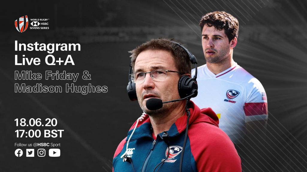 HSBC_Sport's tweet photo. Two soaring @USARugby Eagles. 🦅 

@MikeFriday09 and @MadisonHughes15 join our Instagram Live Q&amp;A this Thursday.
#HSBC7s

https://t.co/7ZTY8HcQyD https://t.co/YAKV0wtbmw