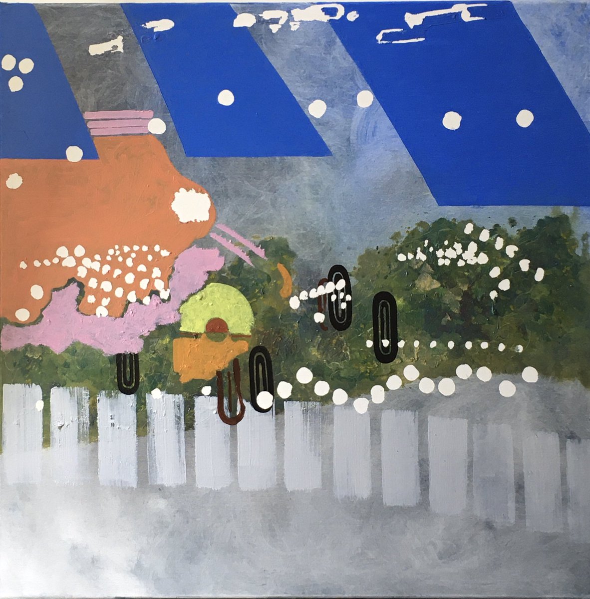 suemcqueenart's tweet photo. Some fond memories of last years #glastonbury #artinlockdown Oil on canvas, 76 x 76cm, 2020 #glastonburyfestival #lightsallnight #musicfestivalseason #artistsoninstagram #londonartist #temporarystudio #suemcqueenart https://t.co/1kBxtHY5m8
