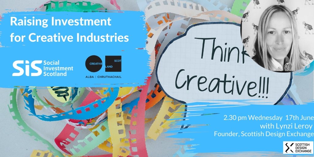 socinvestscot's tweet photo. Creative enterprises of Twitter, join as tomorrow at 2.30pm when we're talking with Lynzi Leroy of @scotdesignex. We'll be discussing the challenges faced in the current global climate &amp; funding options for creative organisations. Register here - https://t.co/wLU2UJX96V https://t.co/WbXTbAJ9dj