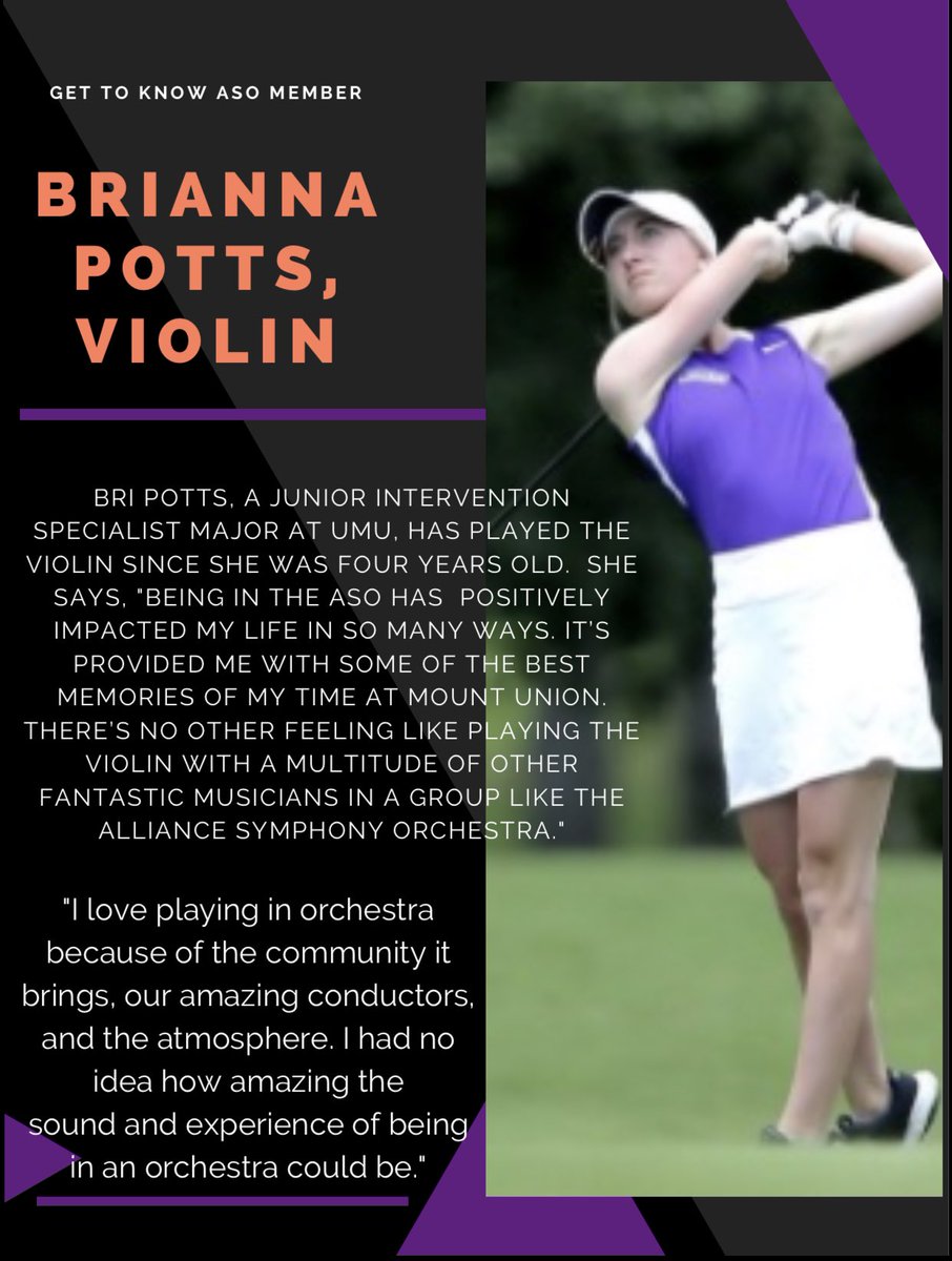 At this time of separation from the orchestra, our members have reflected on their experiences with music and the Alliance Symphony. Meet violinist Brianna Potts. <a href="/mountunion/">Univ. of Mount Union</a>