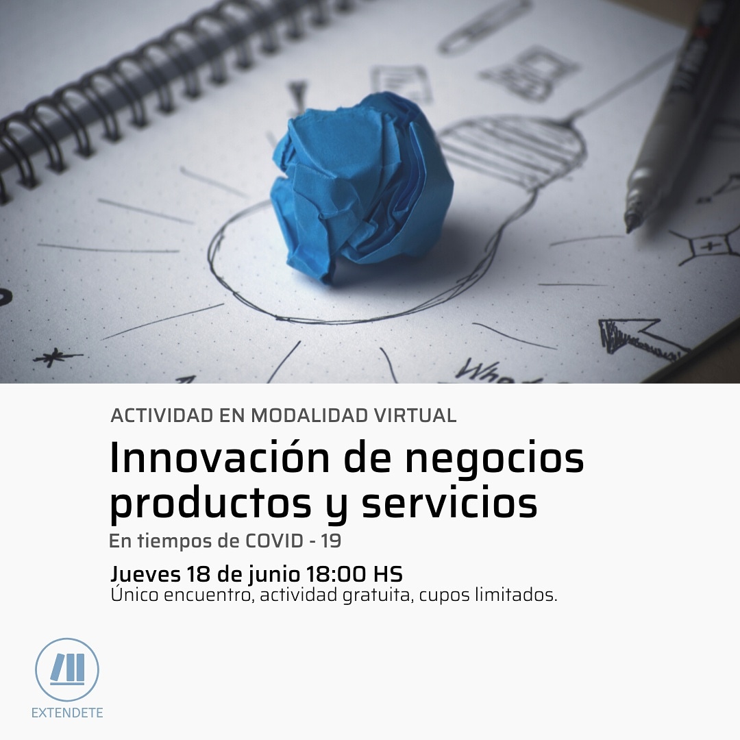 🔸 ACTIVIDAD GRATUITA🔸 INNOVACIÓN DE NEGOCIOS, PRODUCTOS Y SERVICIOS.

Aprendé los procesos de innovación en tiempos de COVID 19 para rediseñar tu negocio.

🗓️ Jueves 18 de junio
⏰ 18:00 hs
🖥️ Online

¡Inscribite acá!: bit.ly/2JZ3GQ0