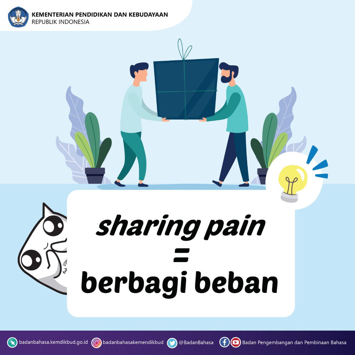 #SelasaBahasa

#PadananIstilah untuk #SahabatBahasa dan #SahabatDikbud.

#BerbagiBeban
#SharingPain
#DiRumahSaja
#BersamaHadapiKorona

Sumber: nasional.kompas.com (3-6-2020)