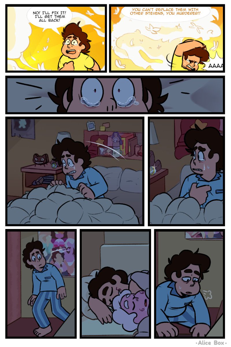 AliceBox4's tweet photo. This AU is based on the episode "Steven and the Stevens". Steven didn't break the hourglass and managed to get back to his present time. After a while, he remembered it and decided to use the hourglass. The first Steven calls himself Stefan to be different from others. https://t.co/BxZ8cVFixH