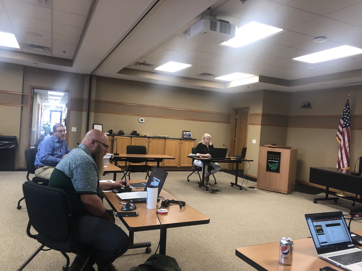 MNSoybean's tweet photo. The Council board members had a “virtual” election this morning for the next executive team. 

And the results are in:

-Chair, Cole Trebesch (re-elected)
-Vice-chair, Joe Serbus (re-elected)
-Treasurer, Ben Storm (re-elected)
-Secretary, Pat Sullivan (re-elected)

Congrats! https://t.co/UfdfilHjoN