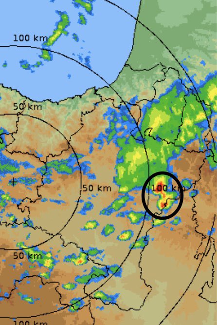 ElTiempoNavarra's tweet image. El testimonio d Mikel en el lugar nos confirma lo q el radar d @Euskalmet vio
Estructura tormentosa #BowEcho (forma d arco) en la zona del #Romanzado y norte d la #SierraDeLeire #Navarra
Imágenes d las 15:50 y 16:00h
Estas estructuras suelen dar vientos muy intensos/ huracanados