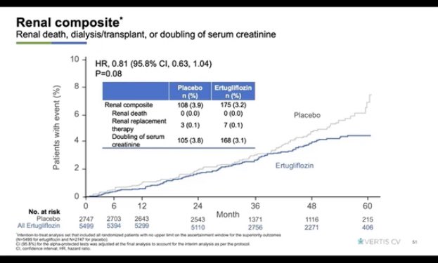 SantasEnrique's tweet image. VERTIS CV en #ADA2020 

✔️ Ertugliflozina reduce un 30% el riesgo de 🏥 por IC

✔️ No inferior a placebo para MACE y muerte CV

✔️ Menor caida de FG en el tiempo pero la reducción de objetivo compuesto renal no alcanza significación estadística