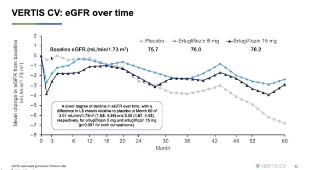 SantasEnrique's tweet image. VERTIS CV en #ADA2020 

✔️ Ertugliflozina reduce un 30% el riesgo de 🏥 por IC

✔️ No inferior a placebo para MACE y muerte CV

✔️ Menor caida de FG en el tiempo pero la reducción de objetivo compuesto renal no alcanza significación estadística