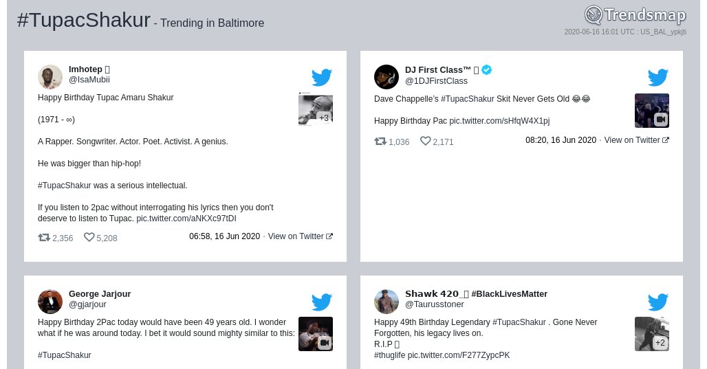 TrendsBaltimore's tweet photo. #tupacshakur is now trending in #Baltimore

https://t.co/AqeG7fi6J8 https://t.co/8Ik9kEU7cN