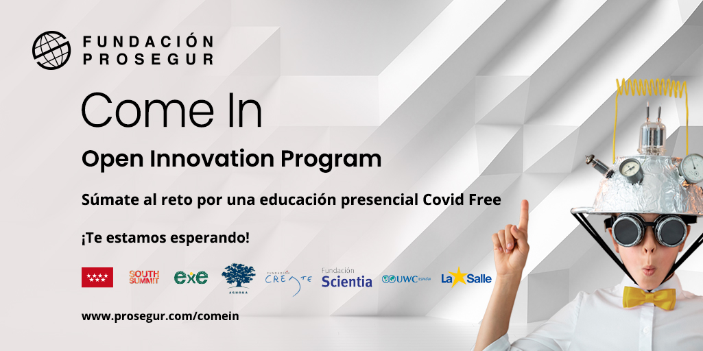 La #FundaciónProsegur y nuestro departamento de #Innovación han lanzado un nuevo reto de #InnovaciónAbierta. 
¿Qué buscamos? Start ups que ayuden a convertir aulas y recintos académicos en espacios libres de Covid-19. 

➡️Más información y registro: bit.ly/2AG8sRq