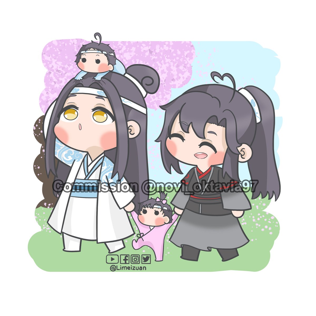 limeizuan's tweet photo. ⚠️Please do not use this picture as it belong to commissioner⚠️

Thank @novi_oktavia97 for request a commission 
Request: WangXian and their babies

#魔道祖师 #Modaozushi #lanwangji #lanzhan #Weiwuxian #Weiying #Chibi #commission #fanart #lanlianhua #lanxiaoyun #lanyong #lanfei https://t.co/uXjD8ZYZ7P