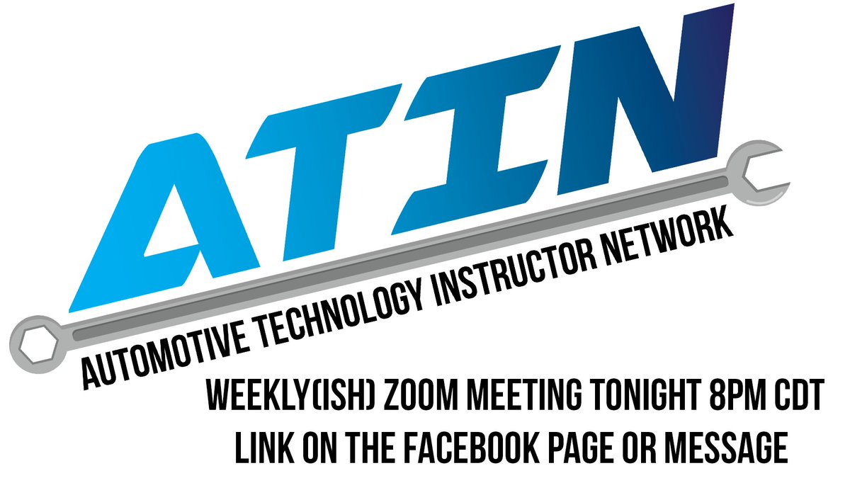 AutoTechInstNet's tweet photo. We're back this week with our "Weekly" Zoom meeting tonight at 8PM CDT. The link can be found on the Facebook page or message me. Hope to see you there! https://t.co/8YeYFXyJUJ