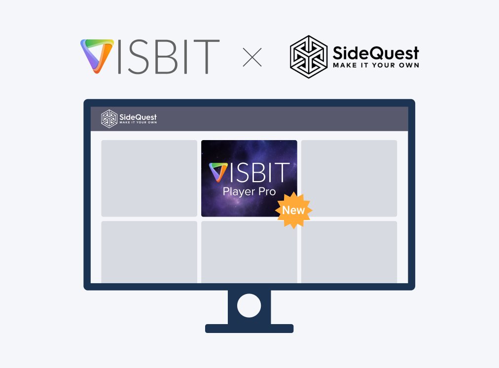 VisbitInc's tweet image. Visbit Player Pro has launched in SideQuest! For those who want to check out awesome 360/180 #8K #stereo playback on #Oculus #Quest, now you can search and install our app from SideQuest bit.ly/2B4CspY. Sign up at visbit.co/sign_up #kiosk #sync #VR @SideQuestVR