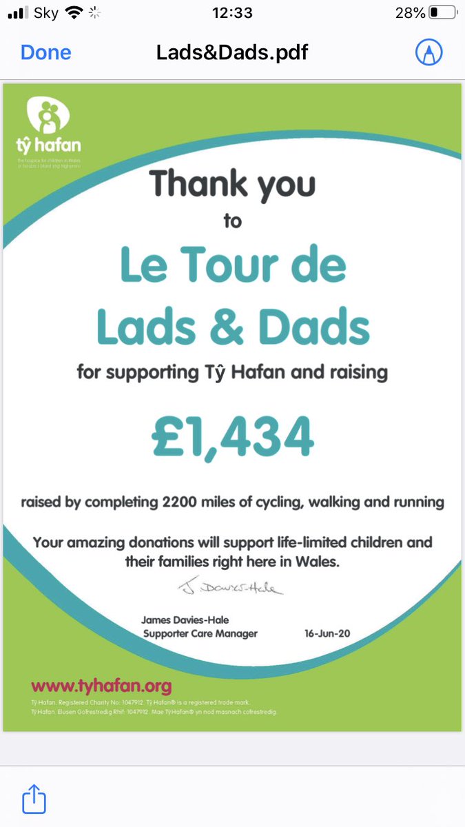 Received this today from @tyhafan @FLO5S today for our fundraising efforts during lockdown #proud #ladsdads @ac_cefn @BridgendRugby @WaterWheelers