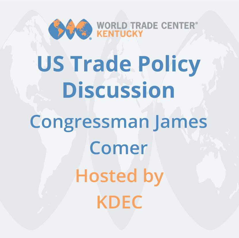 worldtrade_ky's tweet photo. TOMORROW 11am Congressman James Comer helps you understand Trade Policy today! 

Join us! @kymanufacturing @JASKentucky KDEC

Register here: https://t.co/qooTSzHKNB

#WTCKY #Trade #KAM #KDEC #JASK https://t.co/ueFnRlnjeN