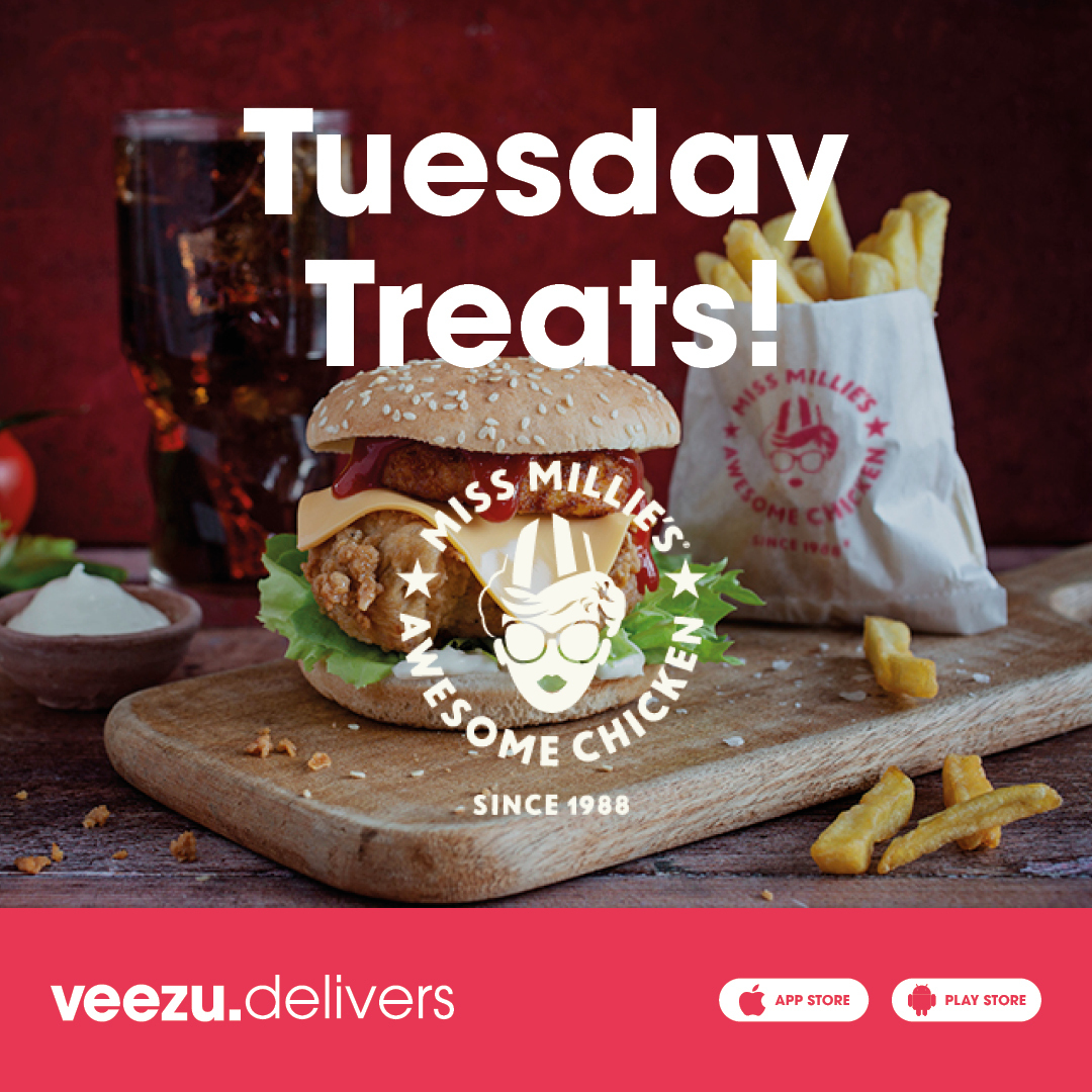 VeezuDelivers's tweet photo. What's Tuesday without a treat?

Check out the @Miss_Millies menu on Veezu Delivers and treat yourself to some awesome chicken tonight 📲 https://t.co/AE0ub3ZMOj https://t.co/SYF03U3iNo
