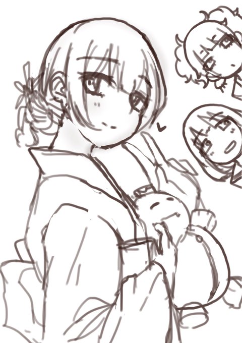にっこ凛世ラフ兼下書き。意外と似なくて苦戦する… 