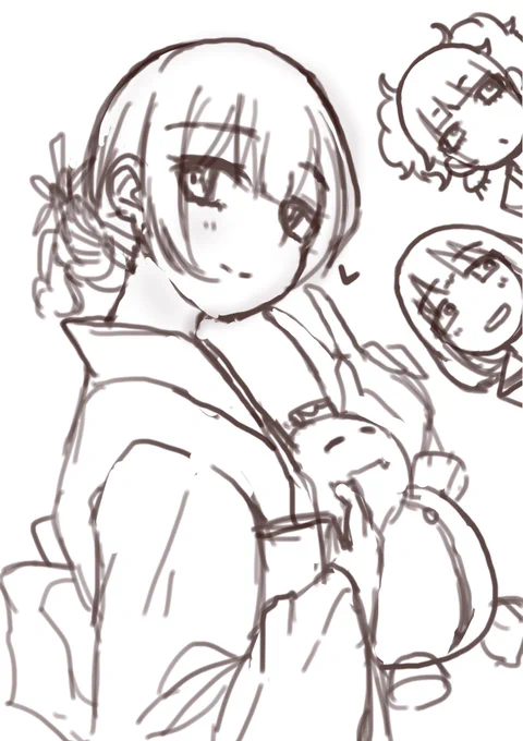にっこ凛世ラフ兼下書き。意外と似なくて苦戦する… 